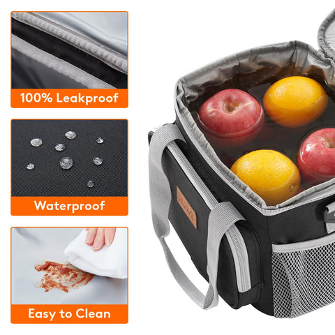 Lifewit lunch bag 600D fabric resists water and dirt for easy cleaning
