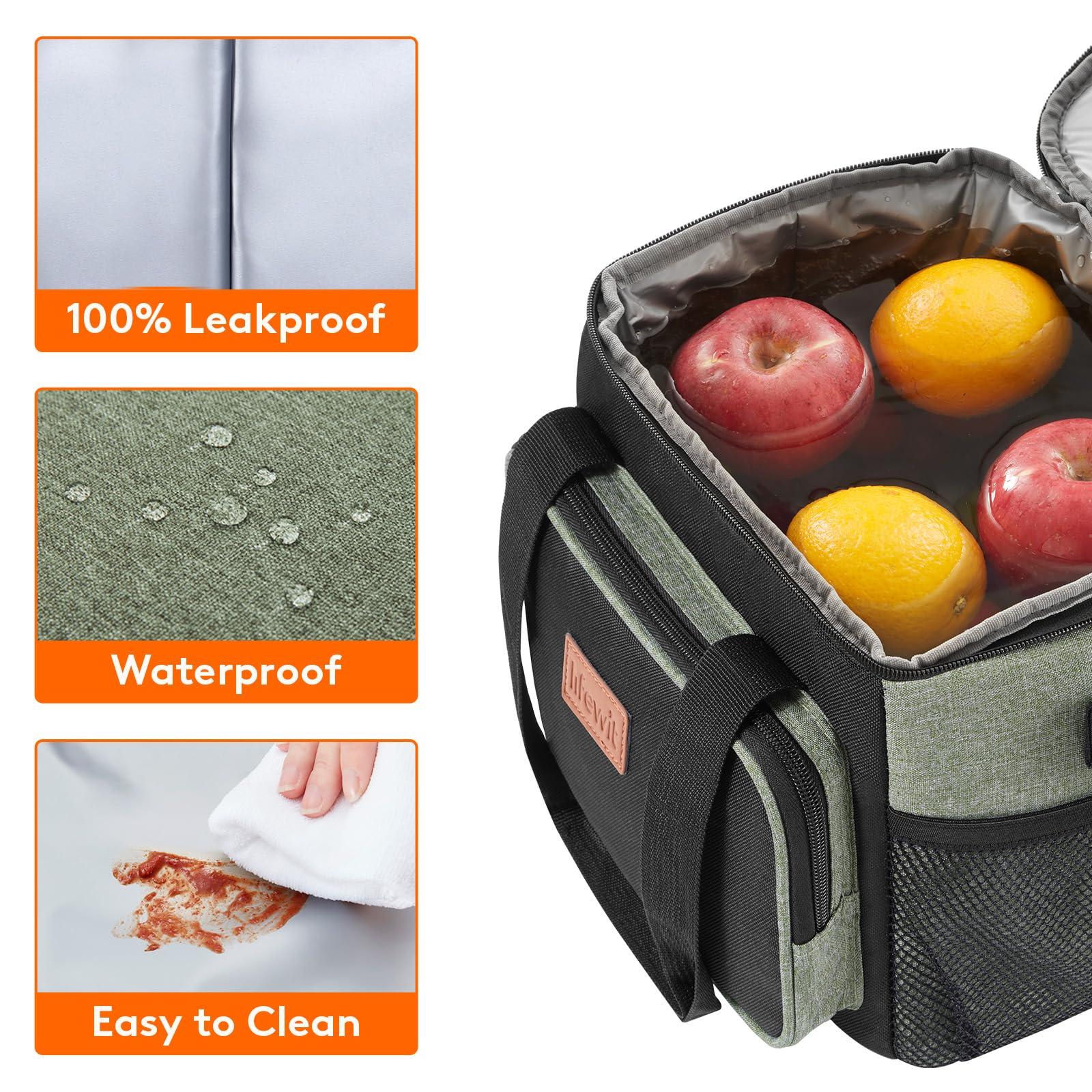 Lifewit lunch bag 9L capacity fits 12 cans for office or picnics.