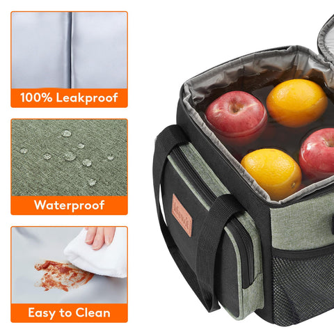 Lifewit lunch bag 9L capacity fits 12 cans for office or picnics.