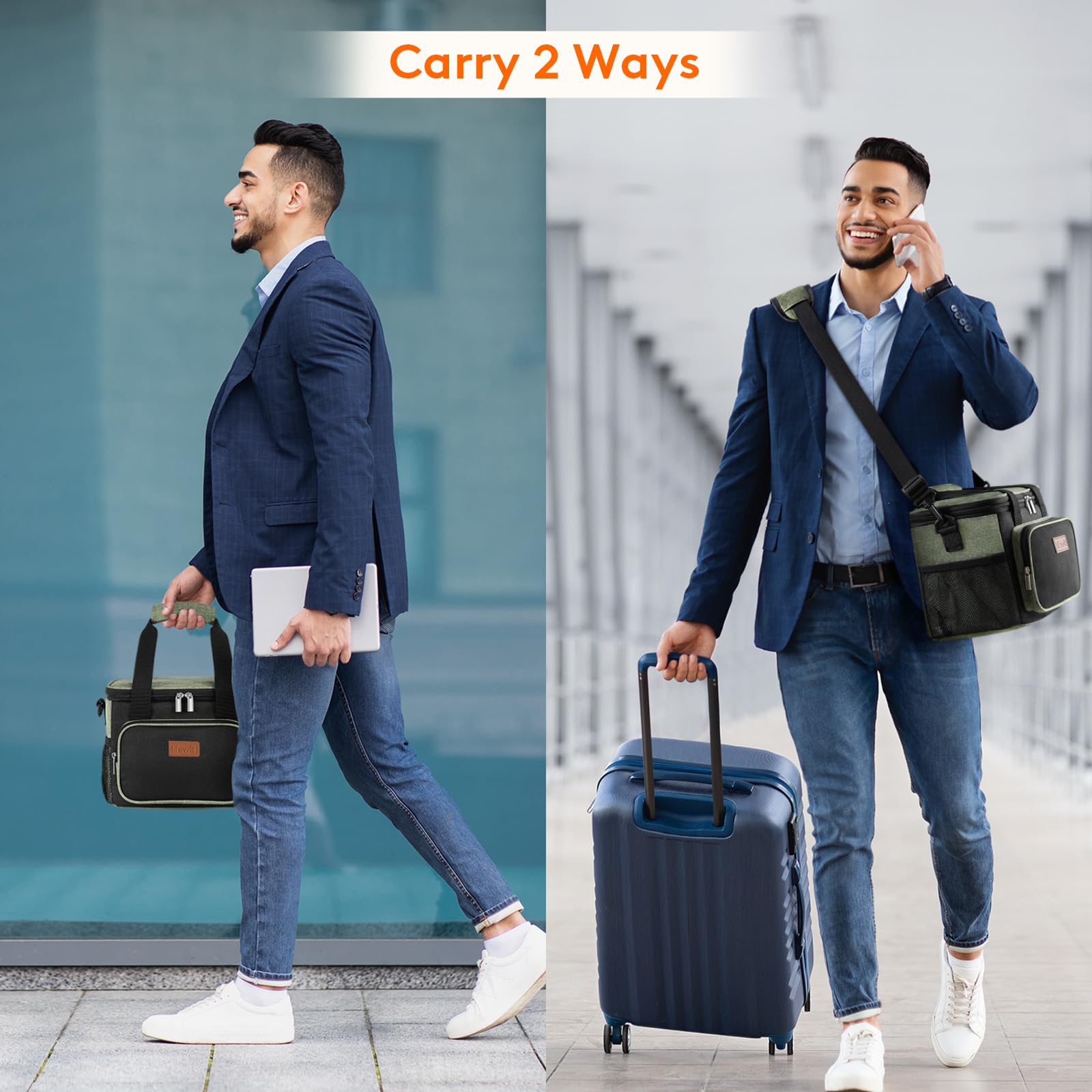 Lifewit lunch bag front pocket and side pouch for small essentials.