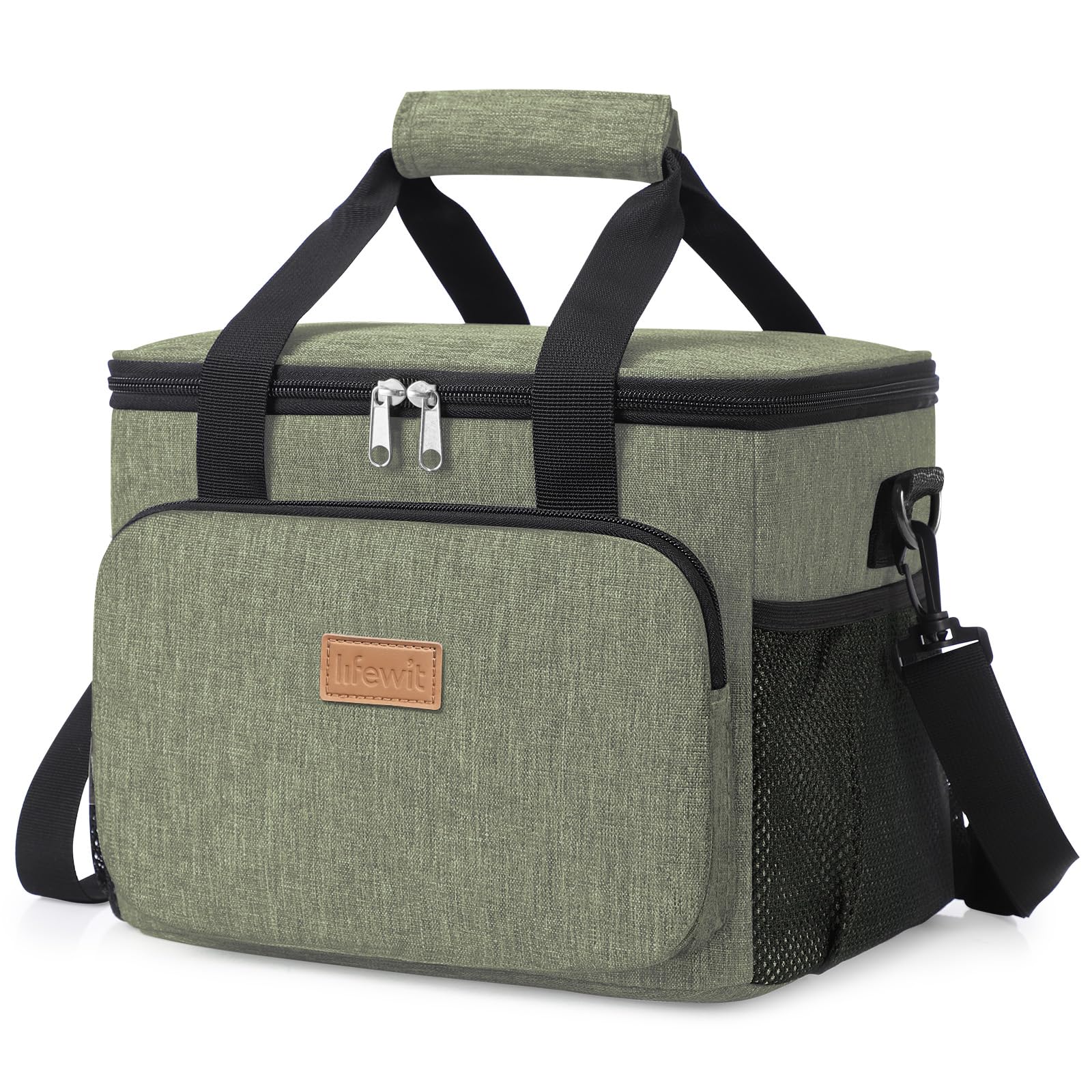 Lifewit insulated lunch bag with open lid keeps meals fresh on the go.