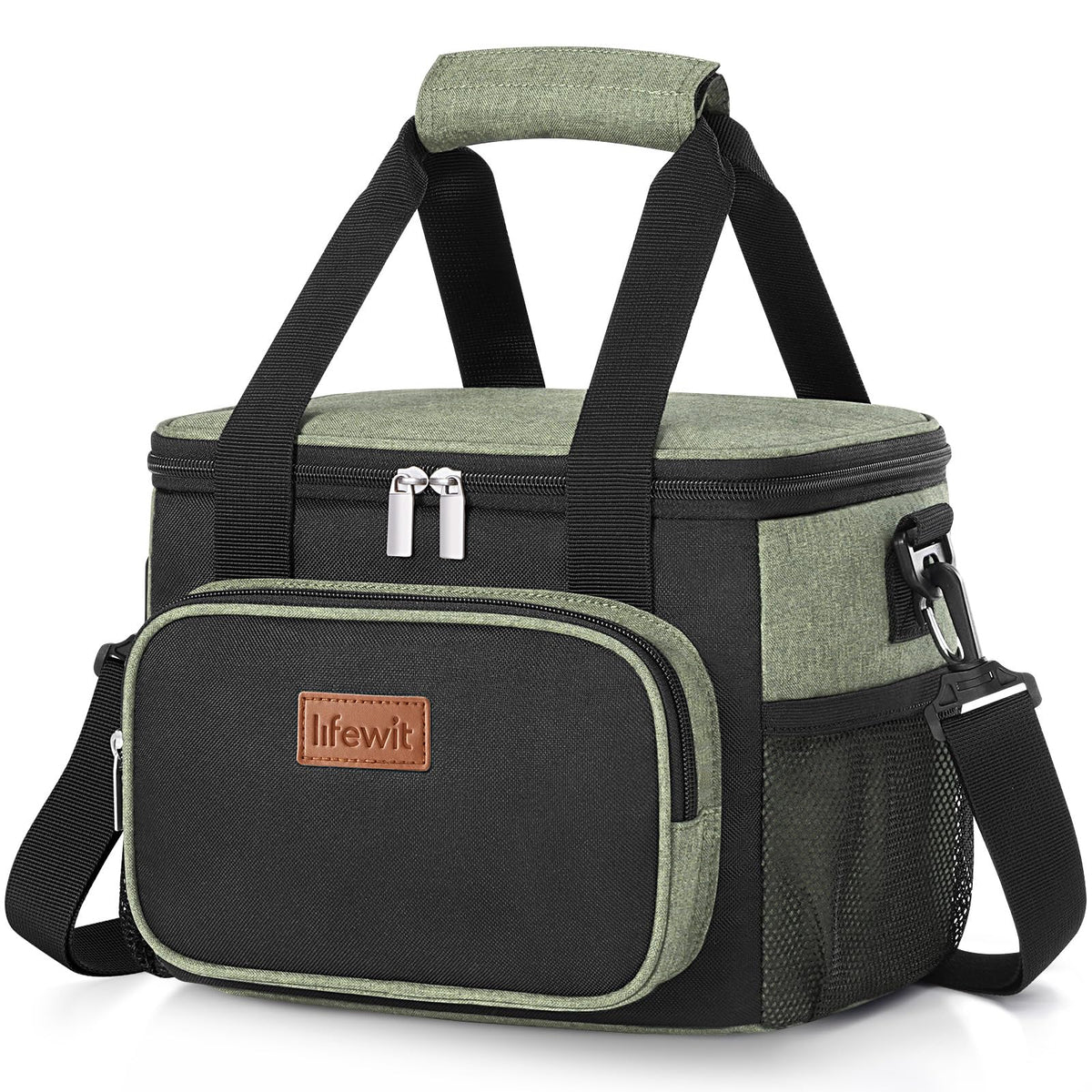 Lifewit medium insulated lunch bag exterior demonstrates durable cooler design for daily meals.