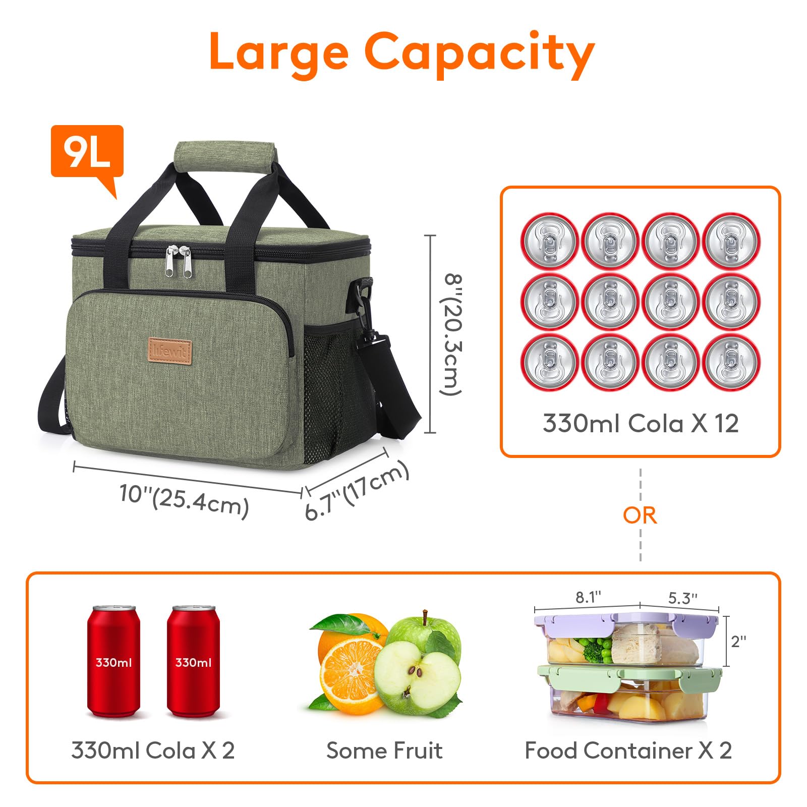 Lifewit tote with shoulder strap for easy portability.