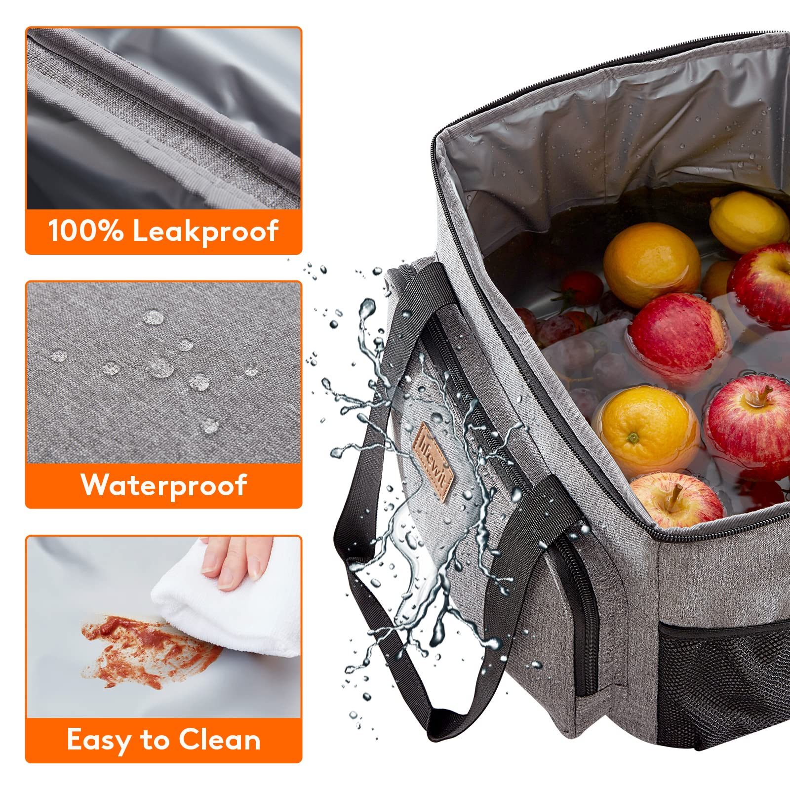 Lifewit durable waterproof 600D Oxford fabric protects contents during rain and trips.