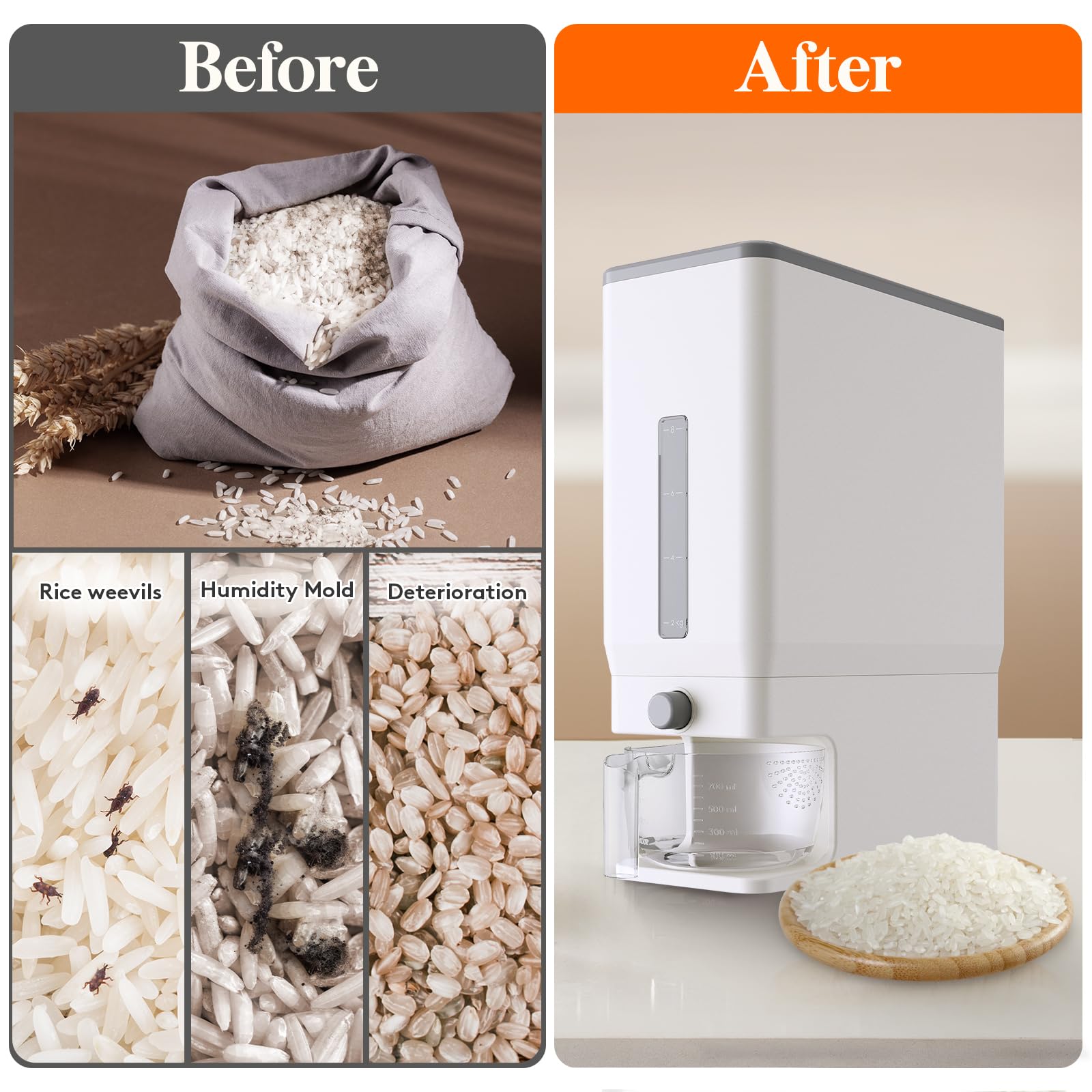 Lifewit measuring cup features drainage holes for easy rinsing and preparation.