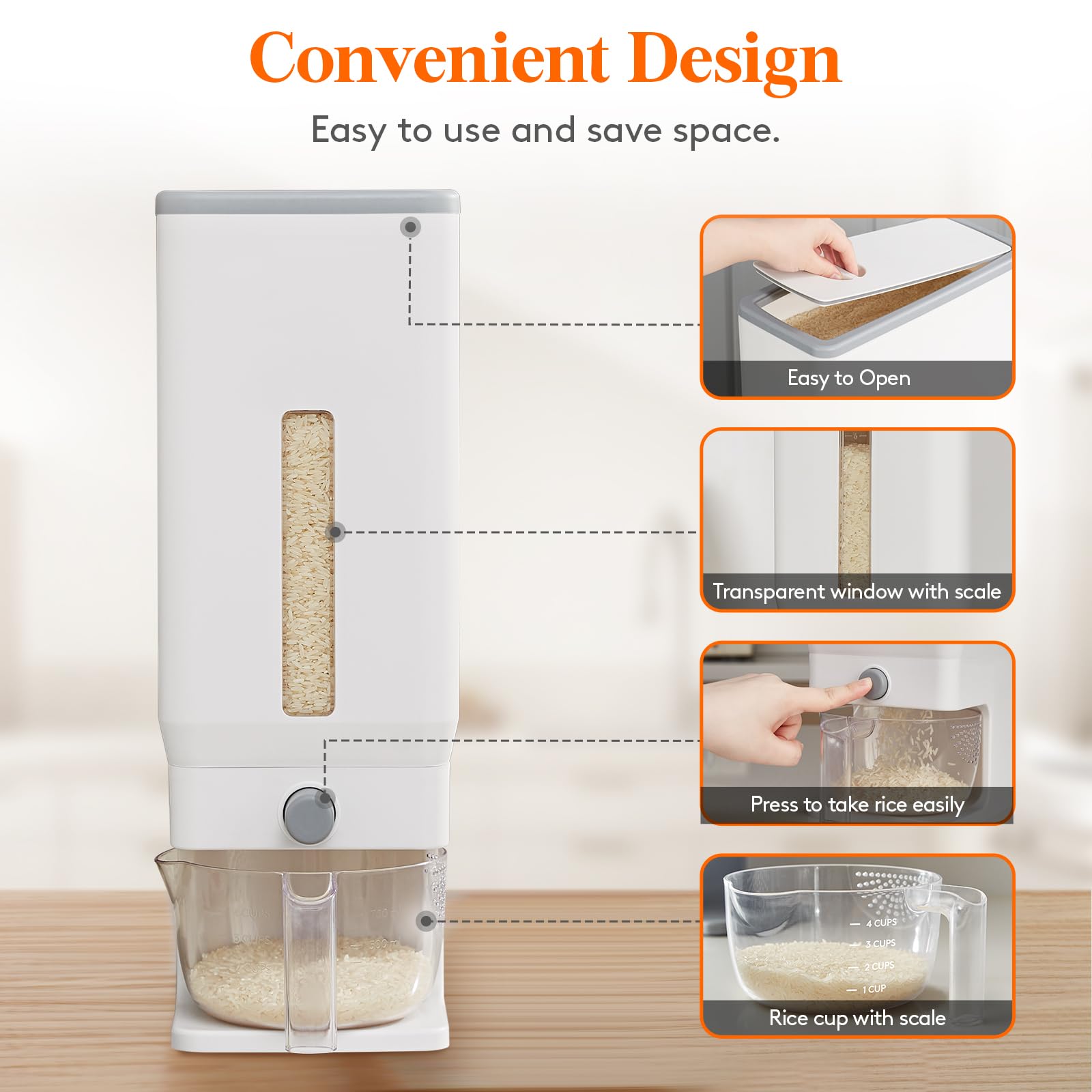 Lifewit measuring cup is transparent for accurate portioning and direct washing.