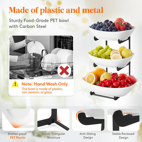 Lifewit medium bowls close-up revealing durable PET construction