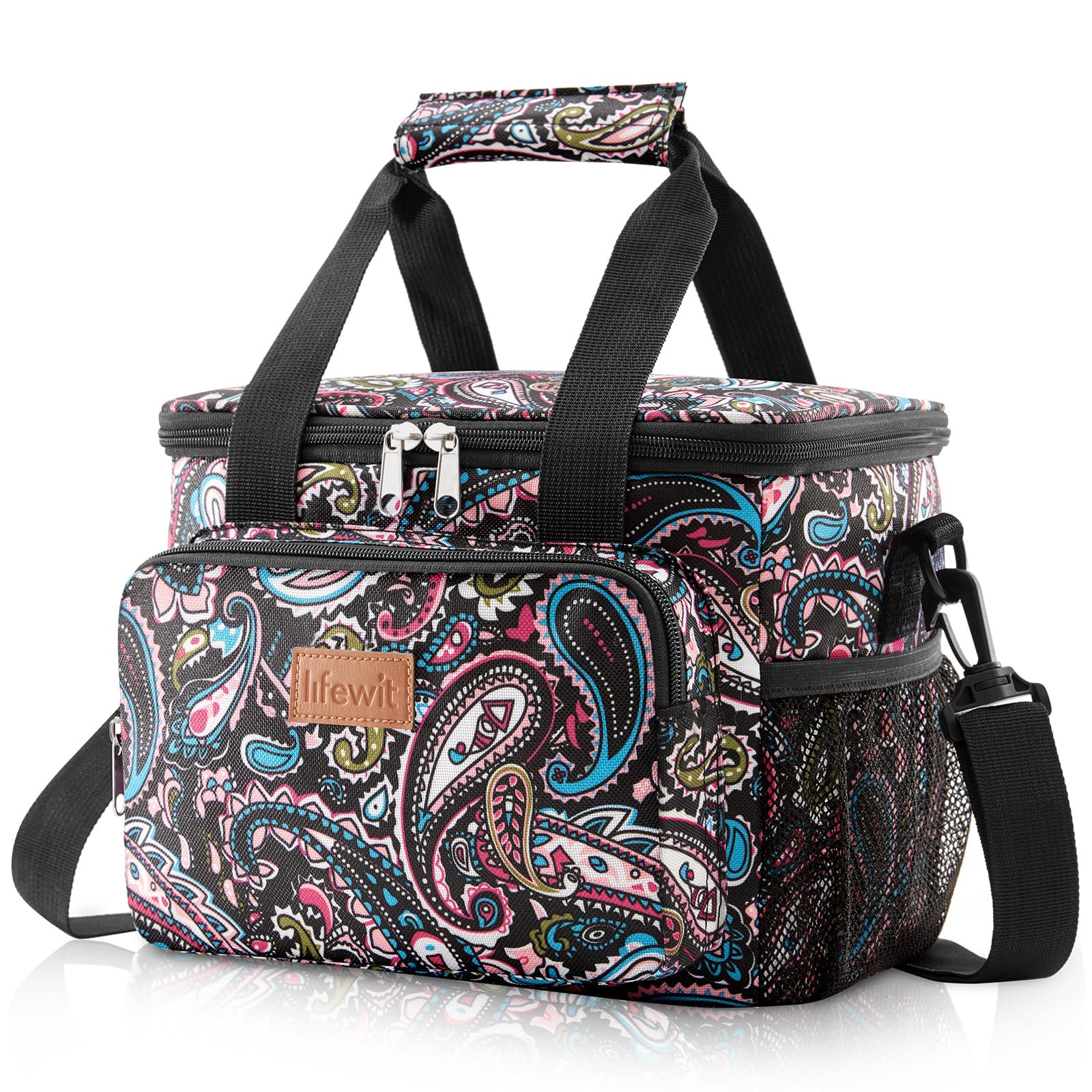 Lifewit medium lunch bag paisley design keeps meals cool or warm on the go.