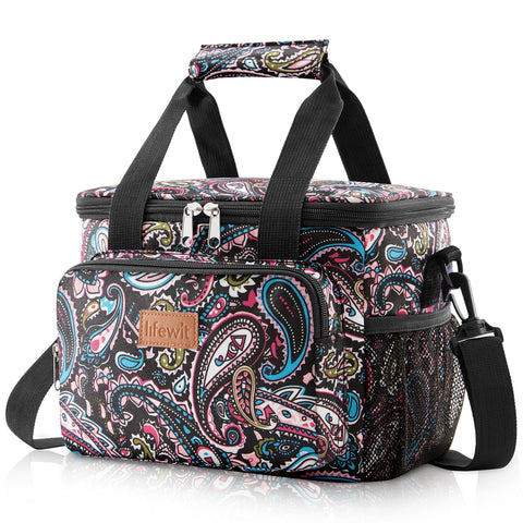 Lifewit medium lunch bag paisley design keeps meals cool or warm on the go.