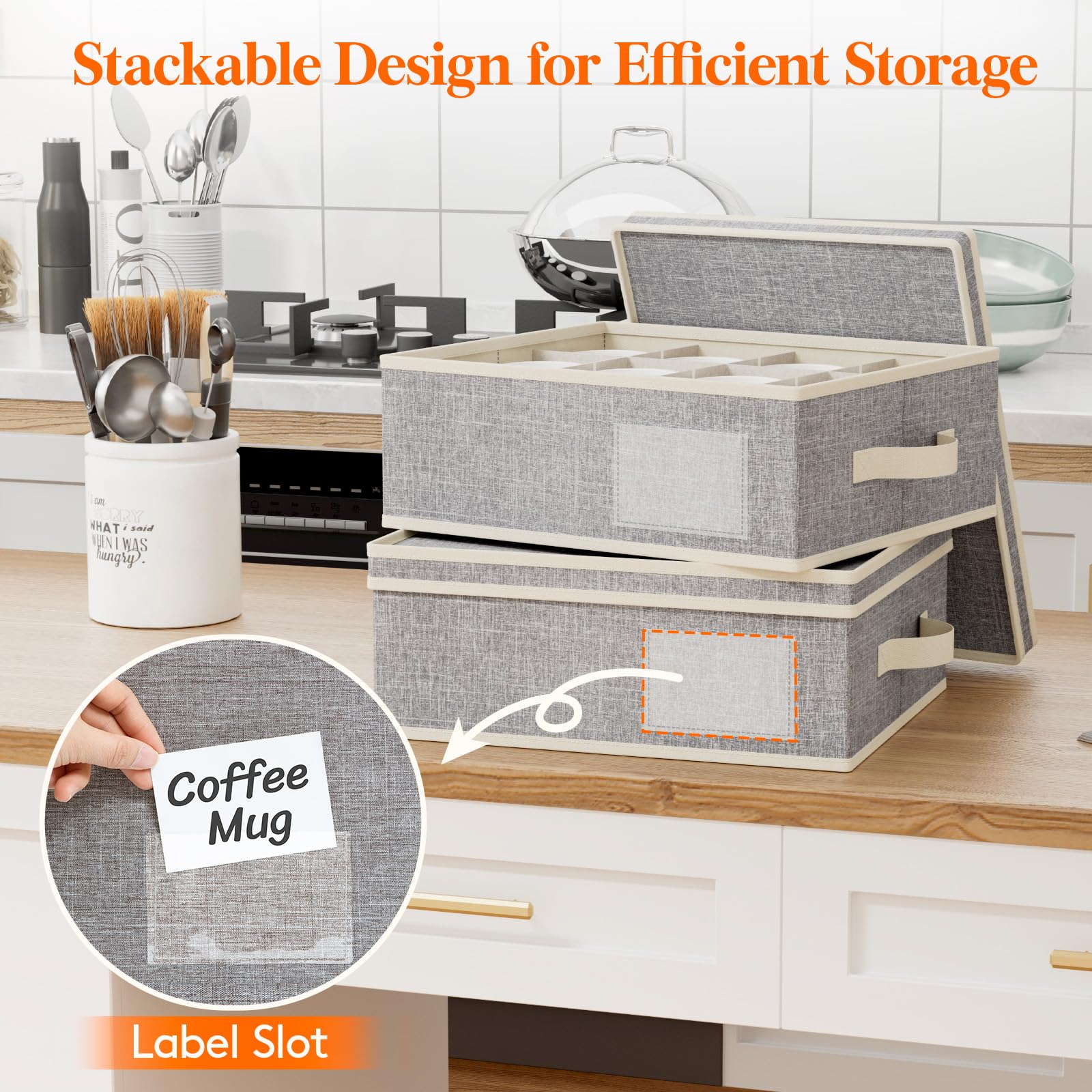 Lifewit mug storage cationic fabric exterior resists moisture and dust.