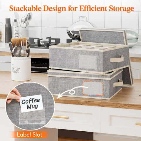Lifewit mug storage cationic fabric exterior resists moisture and dust.