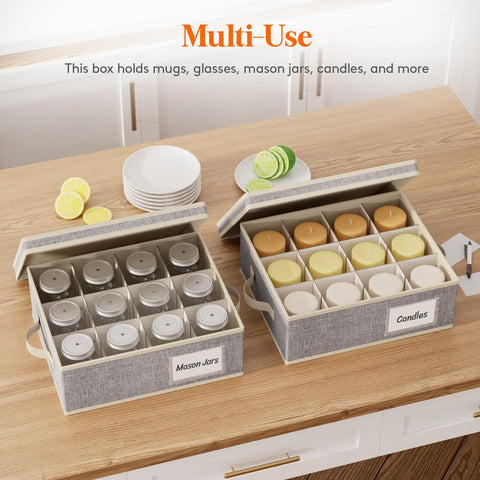 Lifewit mug storage cushioned interior protects delicate cups.