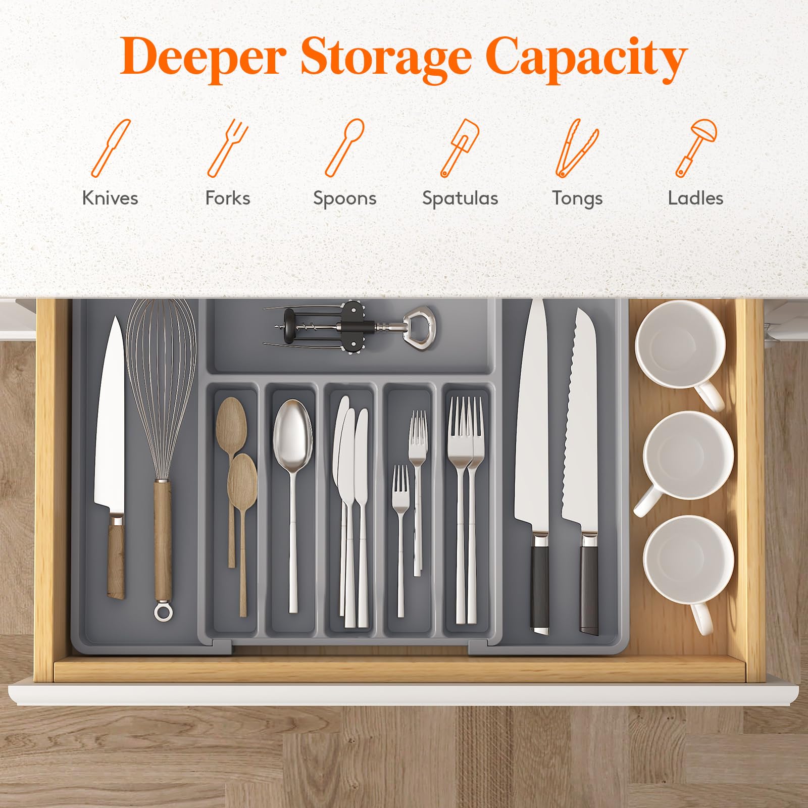 Lifewit multi-purpose tray suitable for cosmetics, utensils, or stationery.