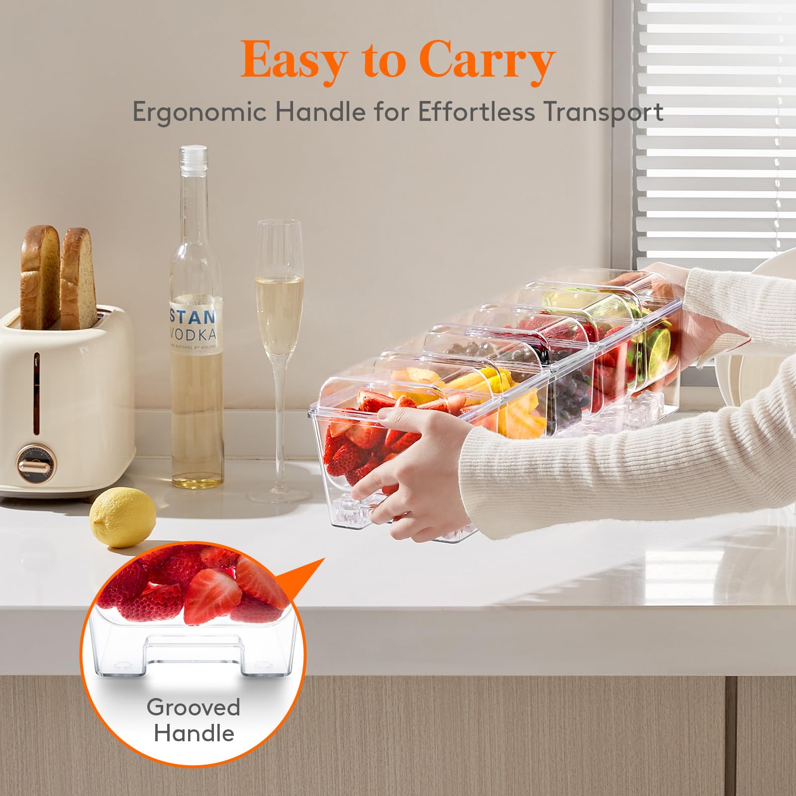 Lifewit multipurpose serving tray for parties, picnics, and events