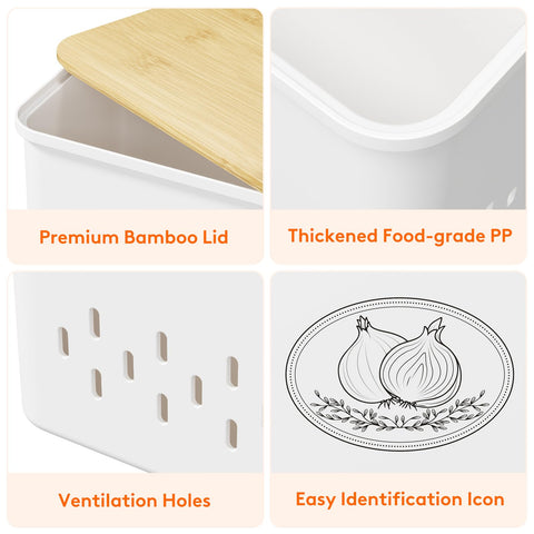 Lifewit onion storage bin showcasing tidy onion organization.