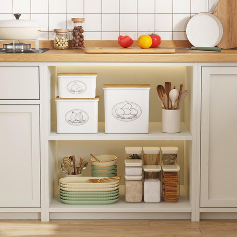 Lifewit pantry organization bin on counter for easy access.