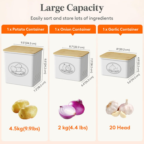 Lifewit potato storage bin vented side detail supports airflow for freshness.
