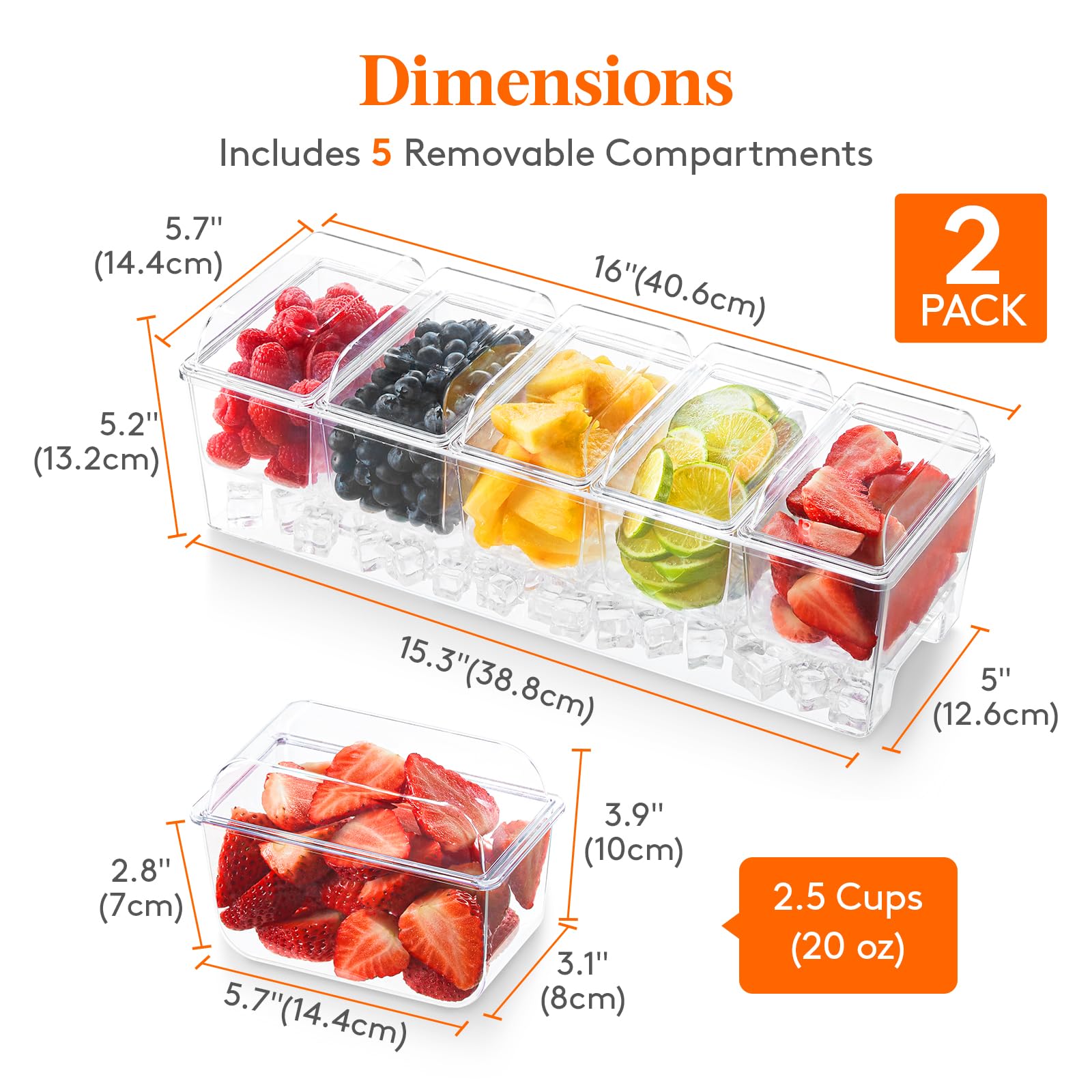 Lifewit clear PS plastic garnish tray offers easy viewing and quick access