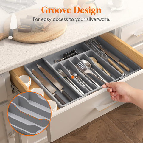 Lifewit retractable tray extends from 13 to 22.4 inches.