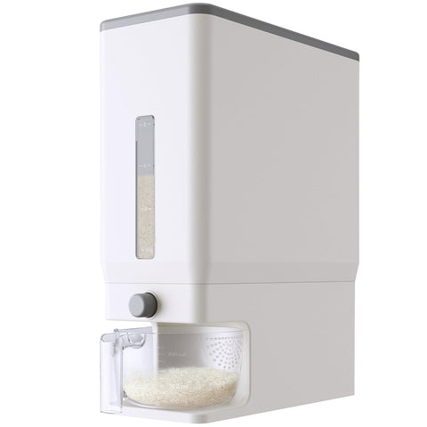 Lifewit rice container shows 25.4 lb capacity for bulk storage and freshness.