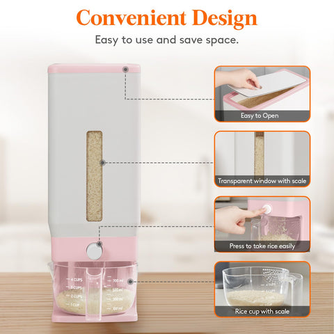 Lifewit rice cup transparent measuring scale helps accuracy when scooping.