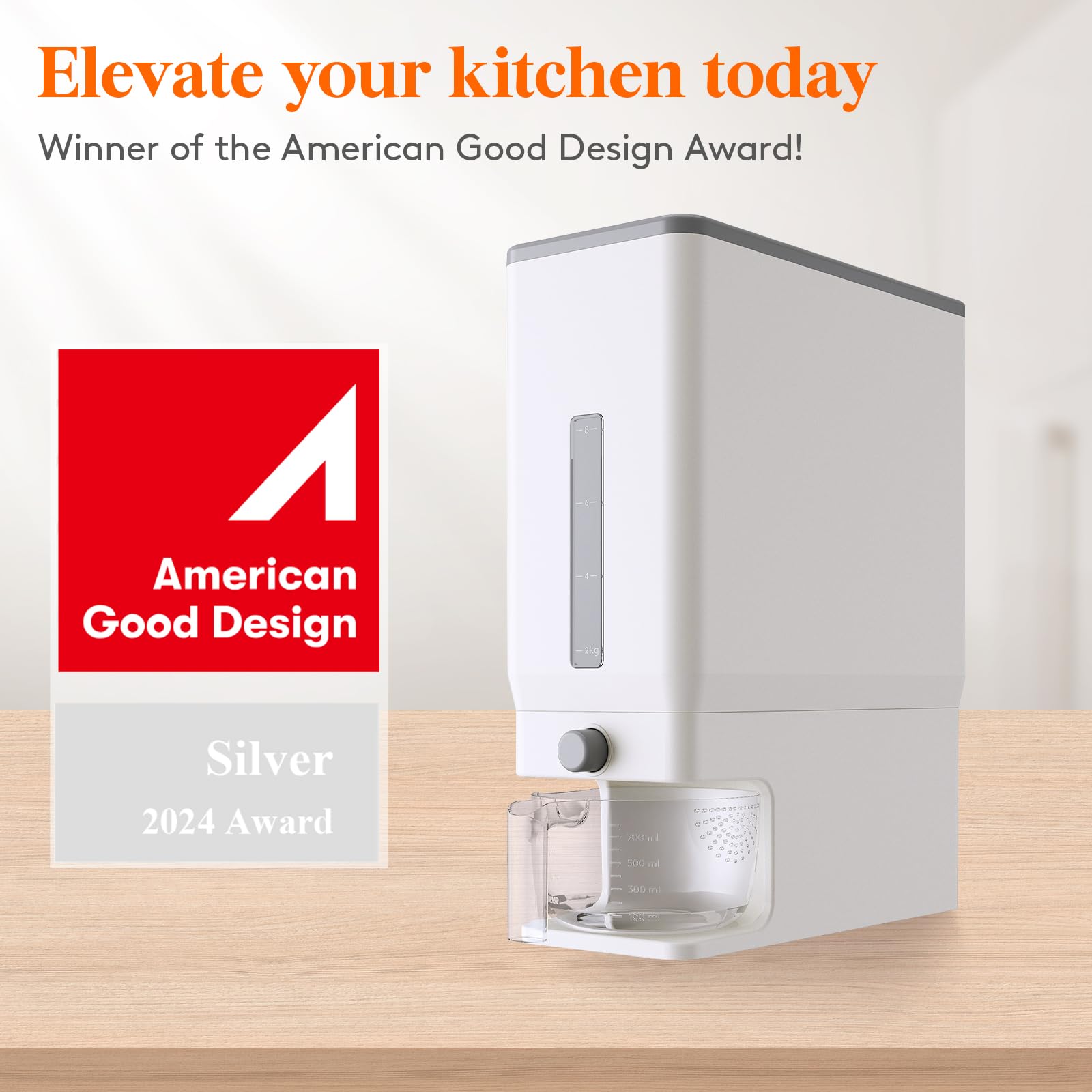 Lifewit rice dispenser with airtight lid preserves aroma and keeps pests away.