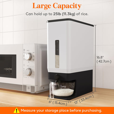 Lifewit rice dispenser smell-proof design helps keep kitchen odors under control.