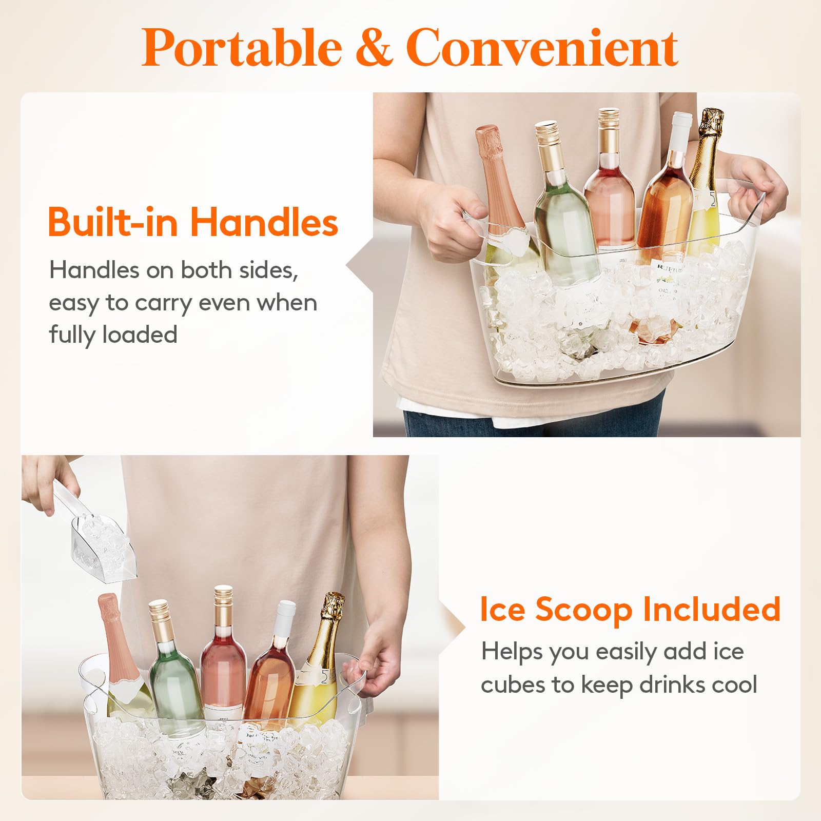 Lifewit see-through tub shows contents at a glance for quick topping