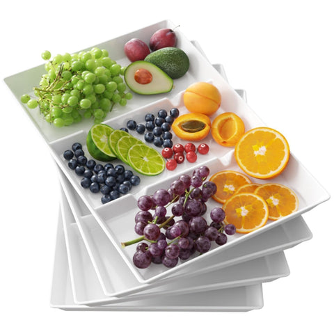 Lifewit divided serving tray set with four compartments for appetizers.