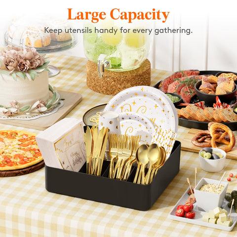 Lifewit silverware caddy with open-top design for easy access to flatware.