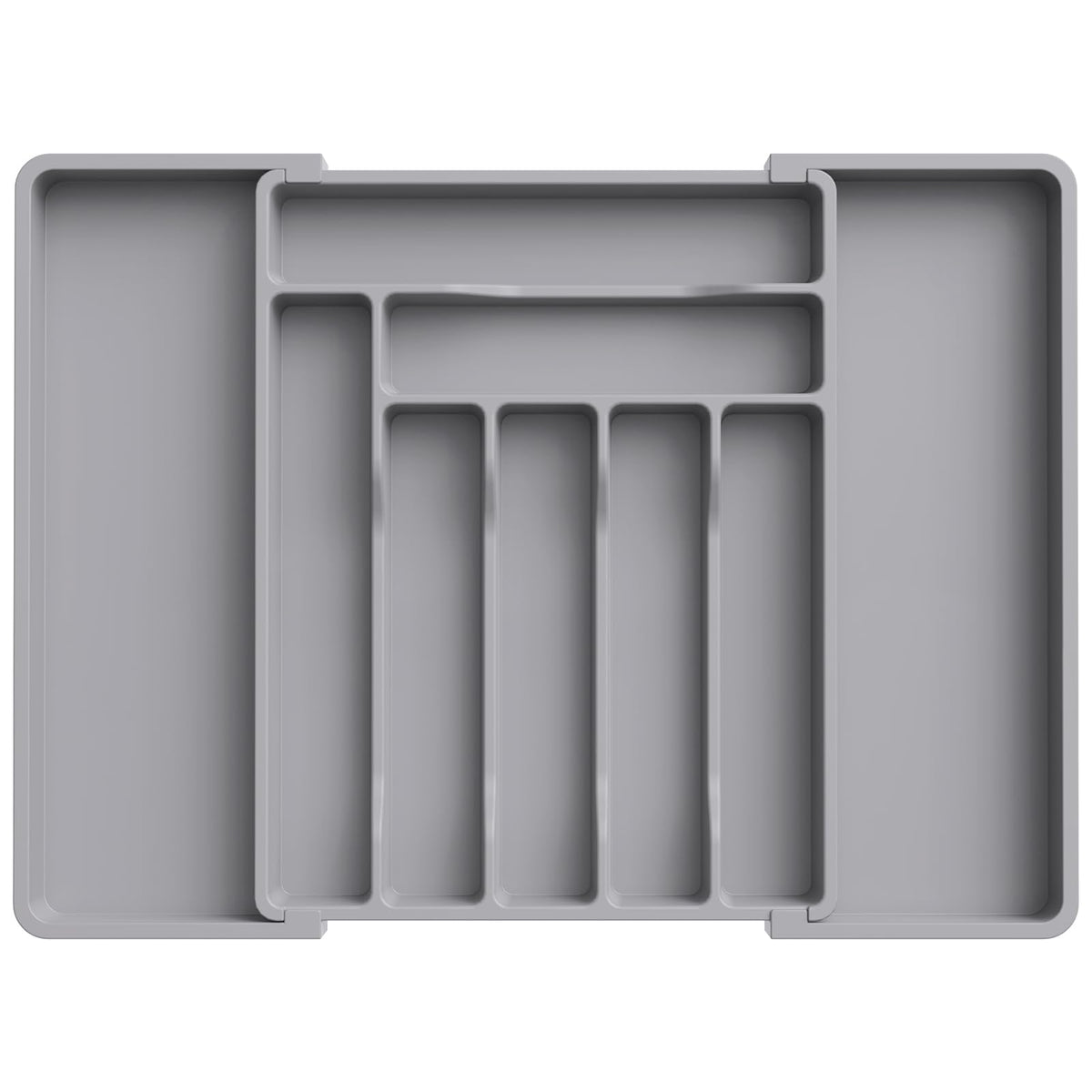 Lifewit silverware drawer organizer in folded mode saves space and fits smaller drawers.