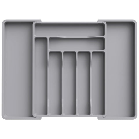 Lifewit silverware drawer organizer in folded mode saves space and fits smaller drawers.
