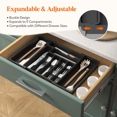 Lifewit BPA-free PP material for safe utensil storage.