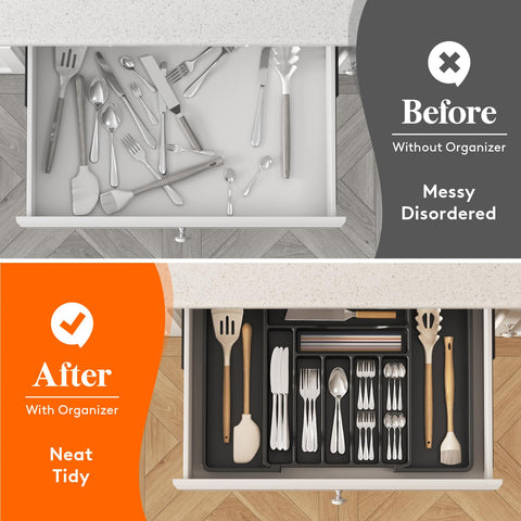 Lifewit drawer insert aiding kitchen organization and efficiency.