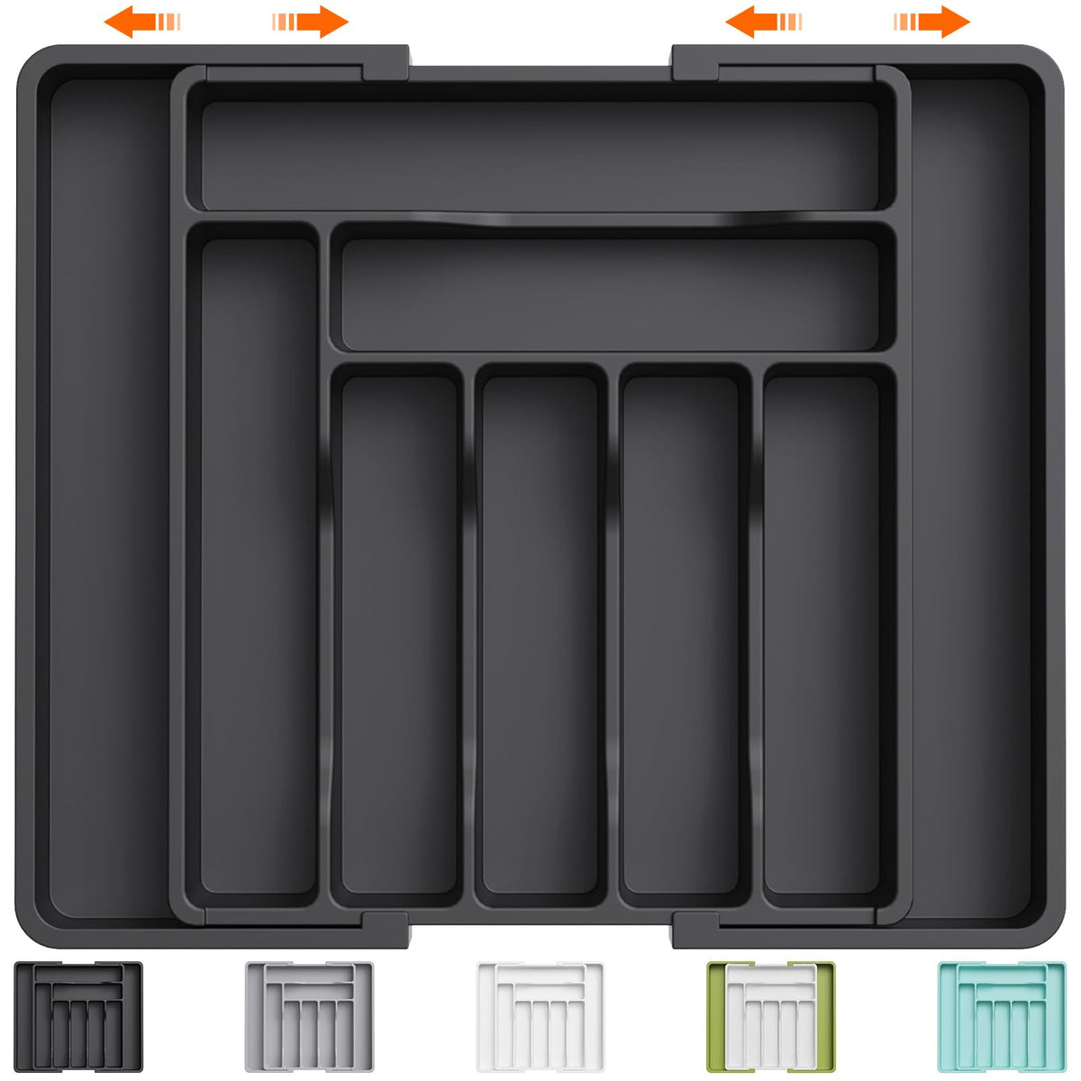 Lifewit silverware drawer organizer folded to 13 inches for compact storage.
