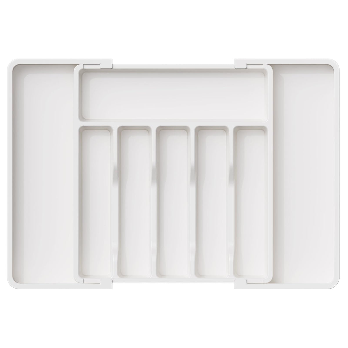 Lifewit silverware drawer organizer folded-compact stores utensils neatly in small drawers.