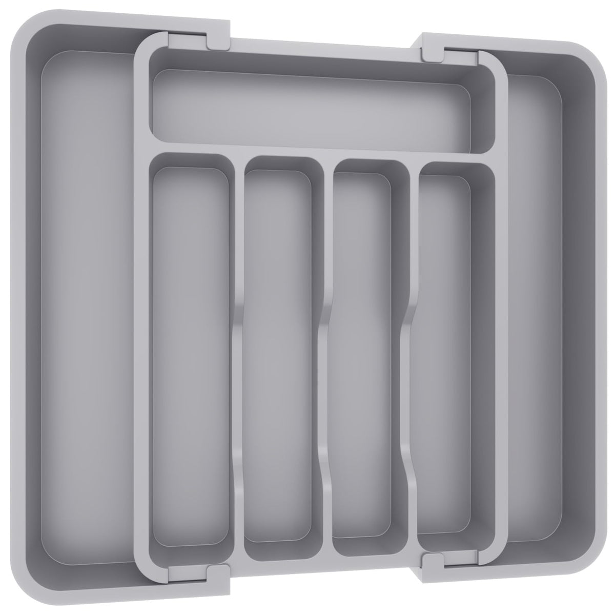 Lifewit silverware drawer organizer fully expanded showing organized utensils