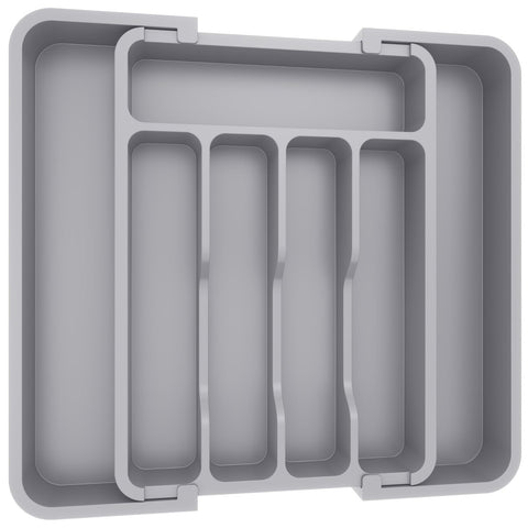 Lifewit silverware drawer organizer fully expanded showing organized utensils