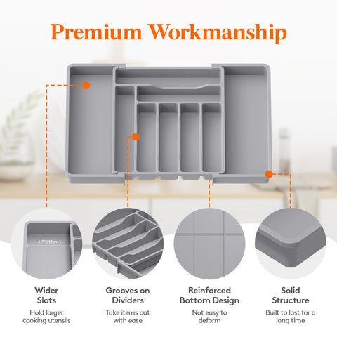 Lifewit groove design offers easy access to utensils at a glance.