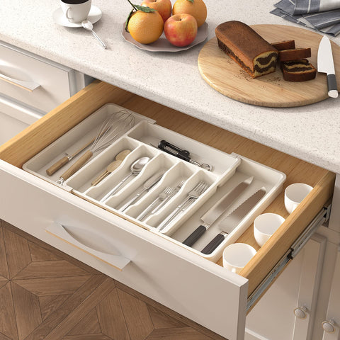 Lifewit kitchen organization solution keeps drawers tidy with quick utensil access.