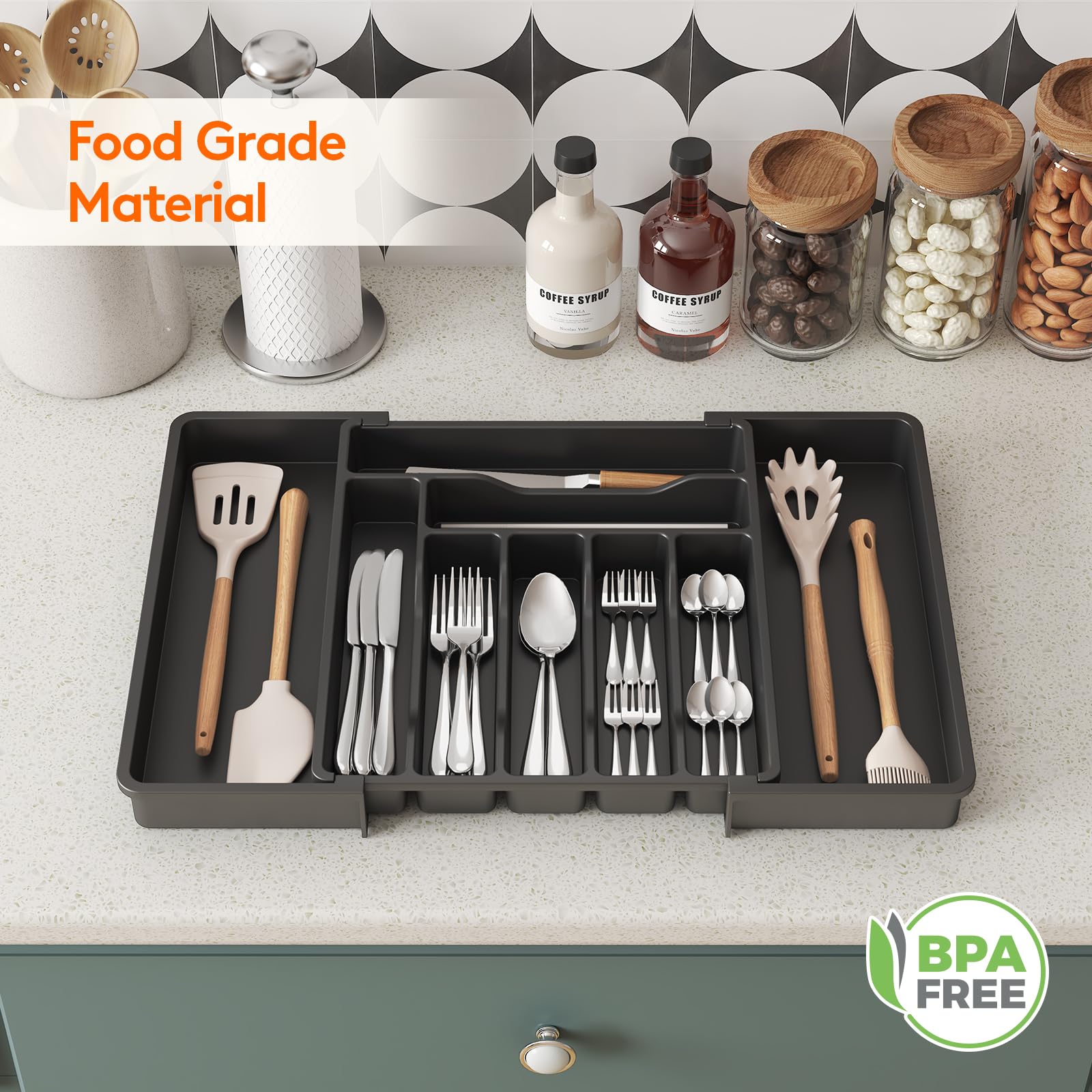 Lifewit durable PP construction supports long-term kitchen storage.