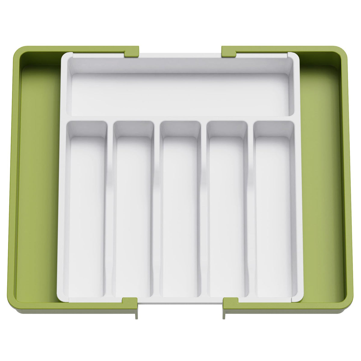 Lifewit Silverware Drawer Organizer with left panel extended for extra utensil storage