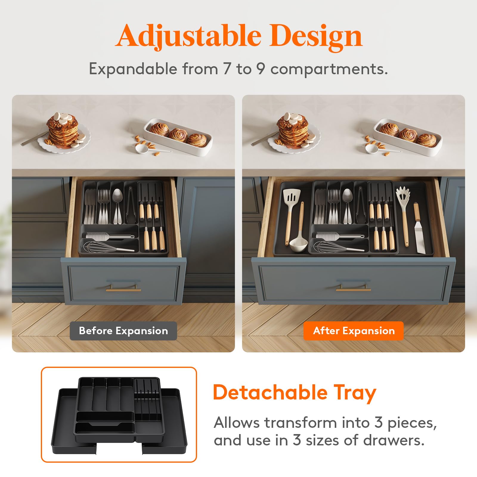 Lifewit BPA-free material offers durable, non-toxic drawer storage