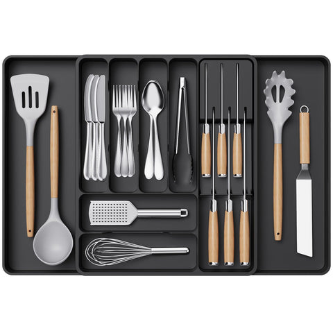 Lifewit expandable silverware organizer in a wide drawer for precise fit
