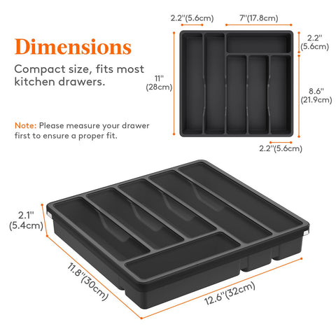 Lifewit long compartment for knives and large utensils