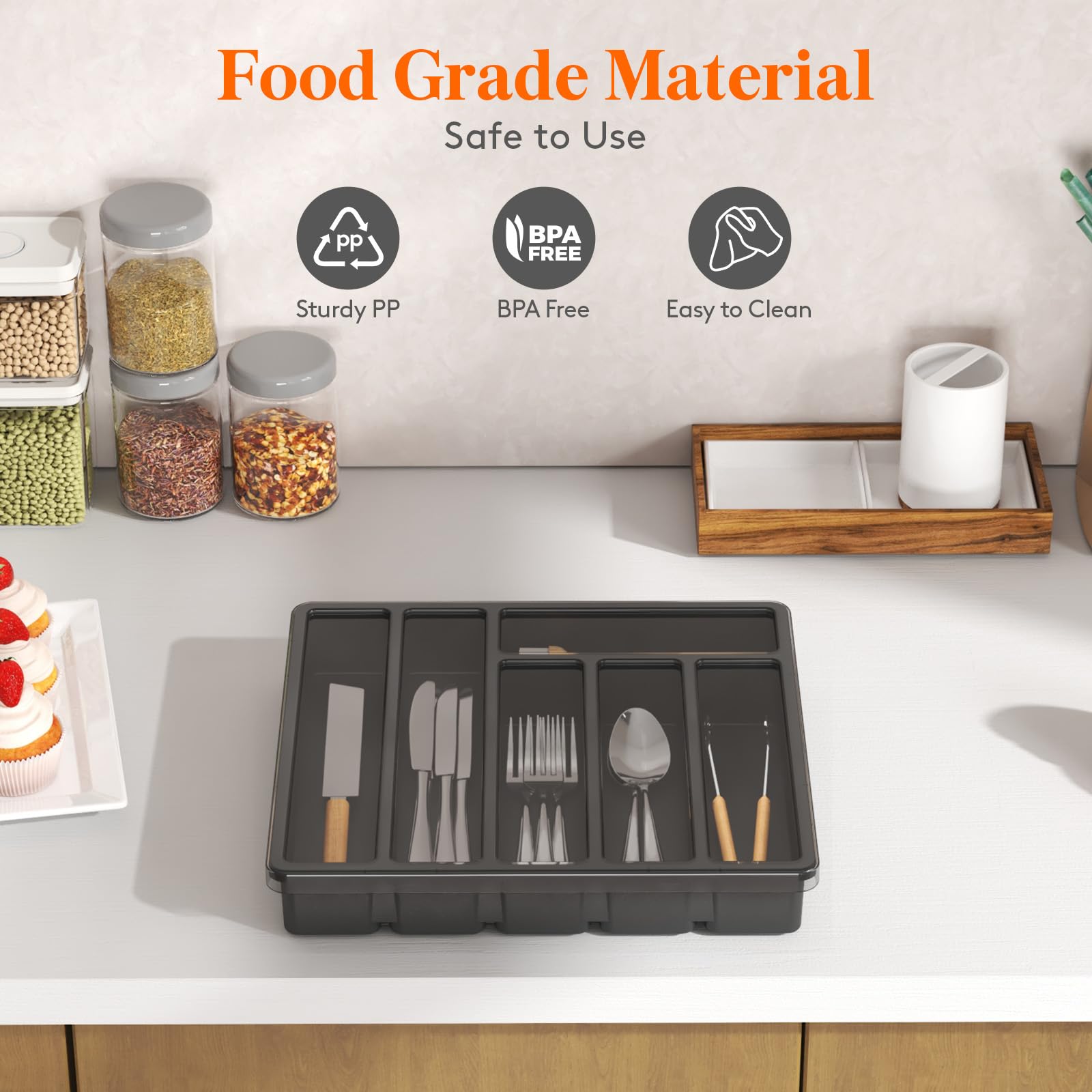 Lifewit four medium compartments for spoons and forks