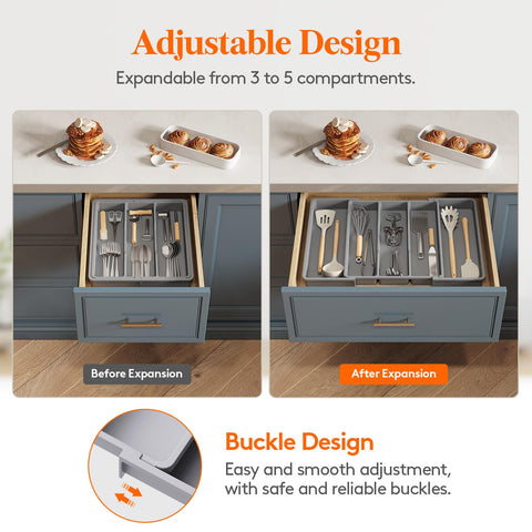 Lifewit solid bottom panel prevents items from sliding under dividers