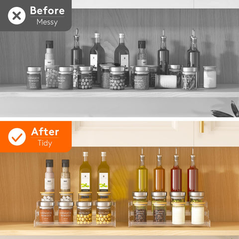 Lifewit spice rack bottle display maximizes space and visibility