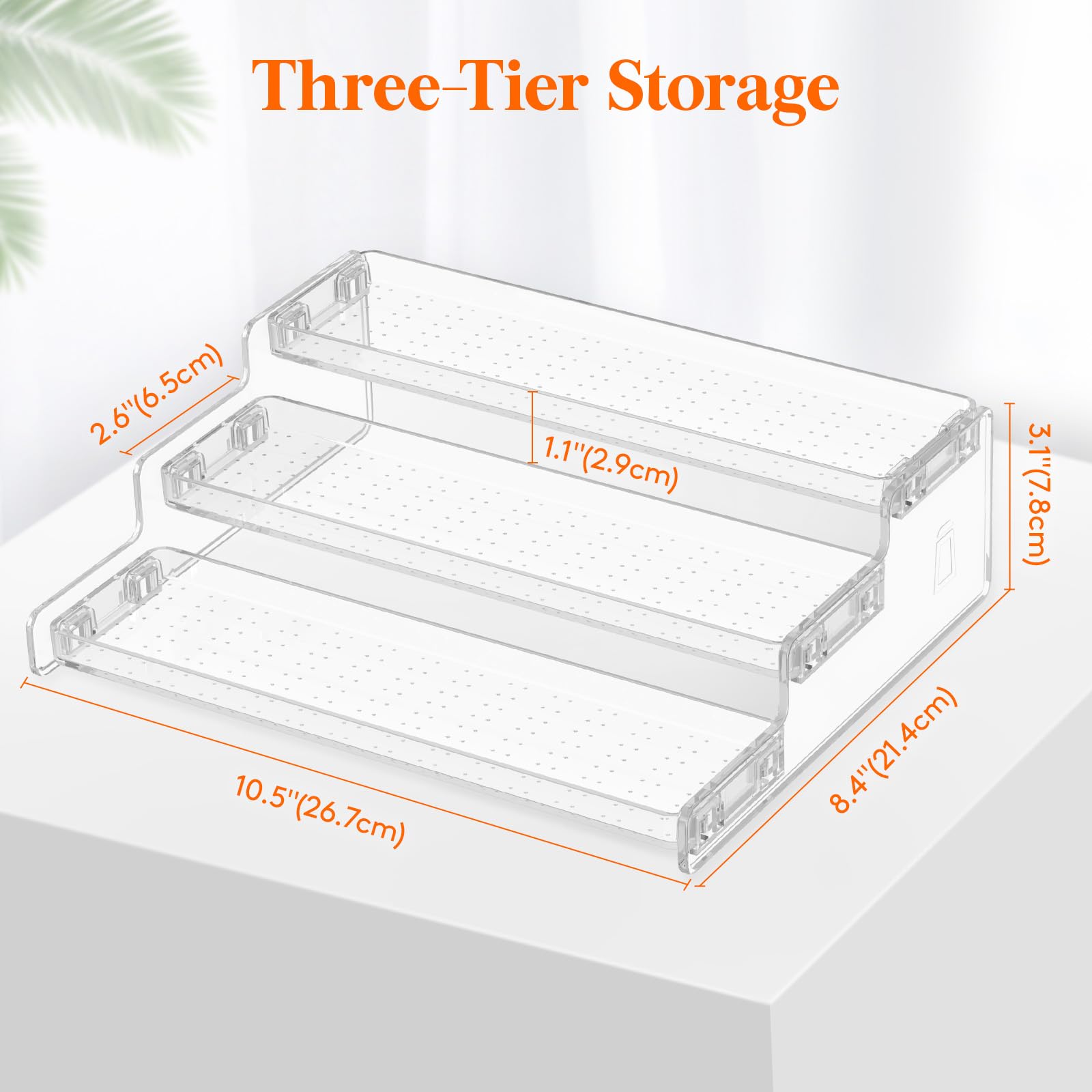 Lifewit spice rack sturdy edge detail supporting bottles