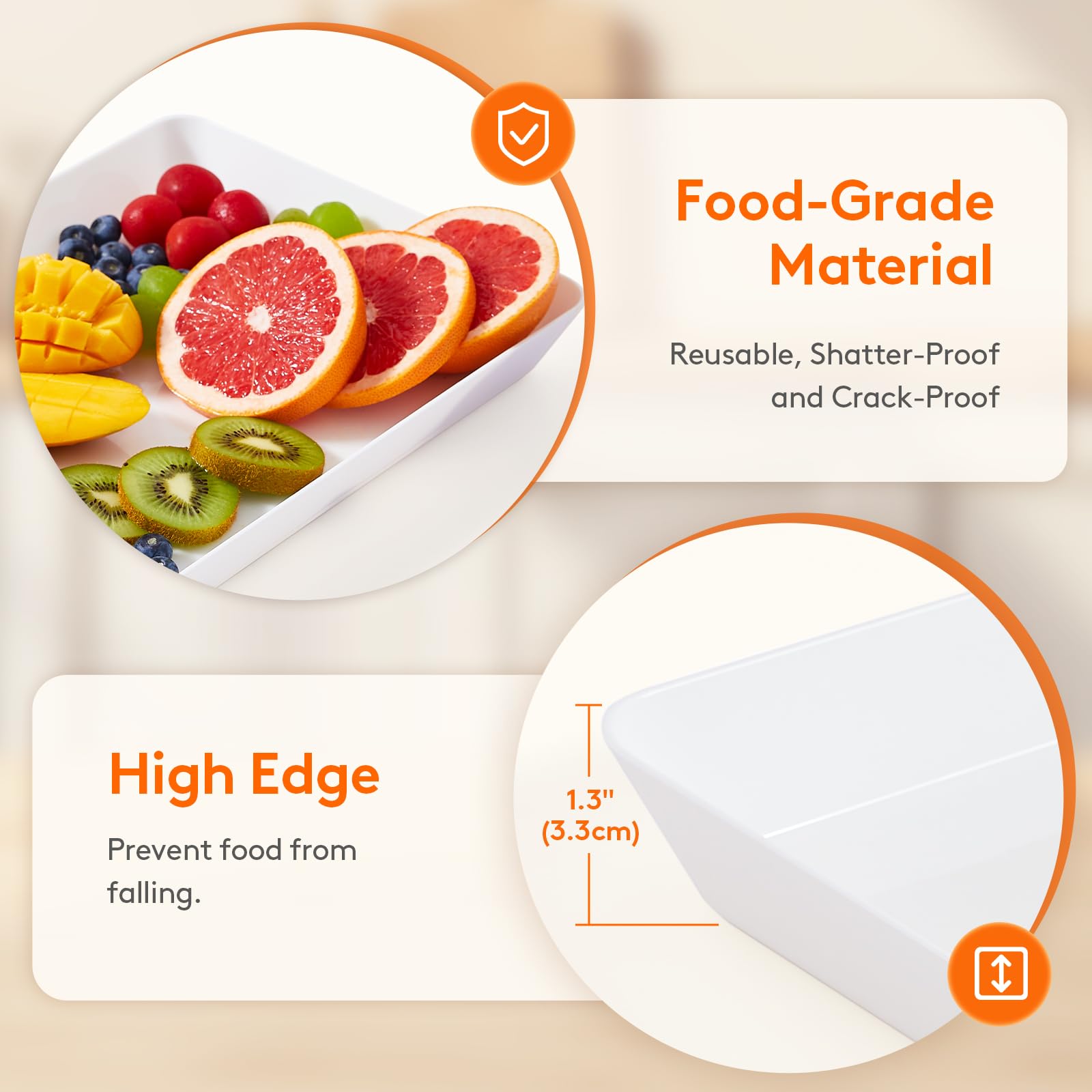 Lifewit BPA-free, reusable tray for hot dishes and snacks